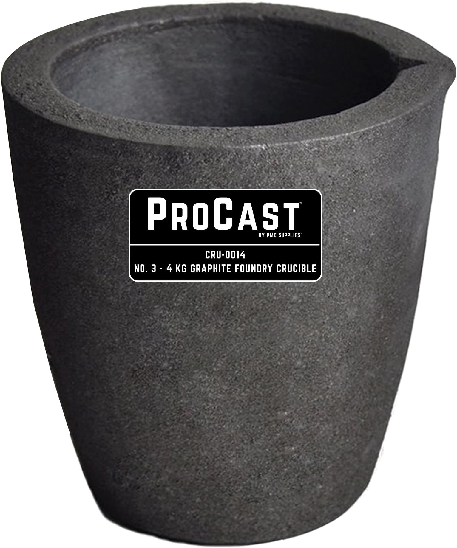 PMC Supplies LLC #3-4 Kg ProCast Foundry Clay Graphite Crucibles with Pour Spout Cup Propane Furnace Torch Melting Casting Refining Gold Silver Copper Brass Aluminum