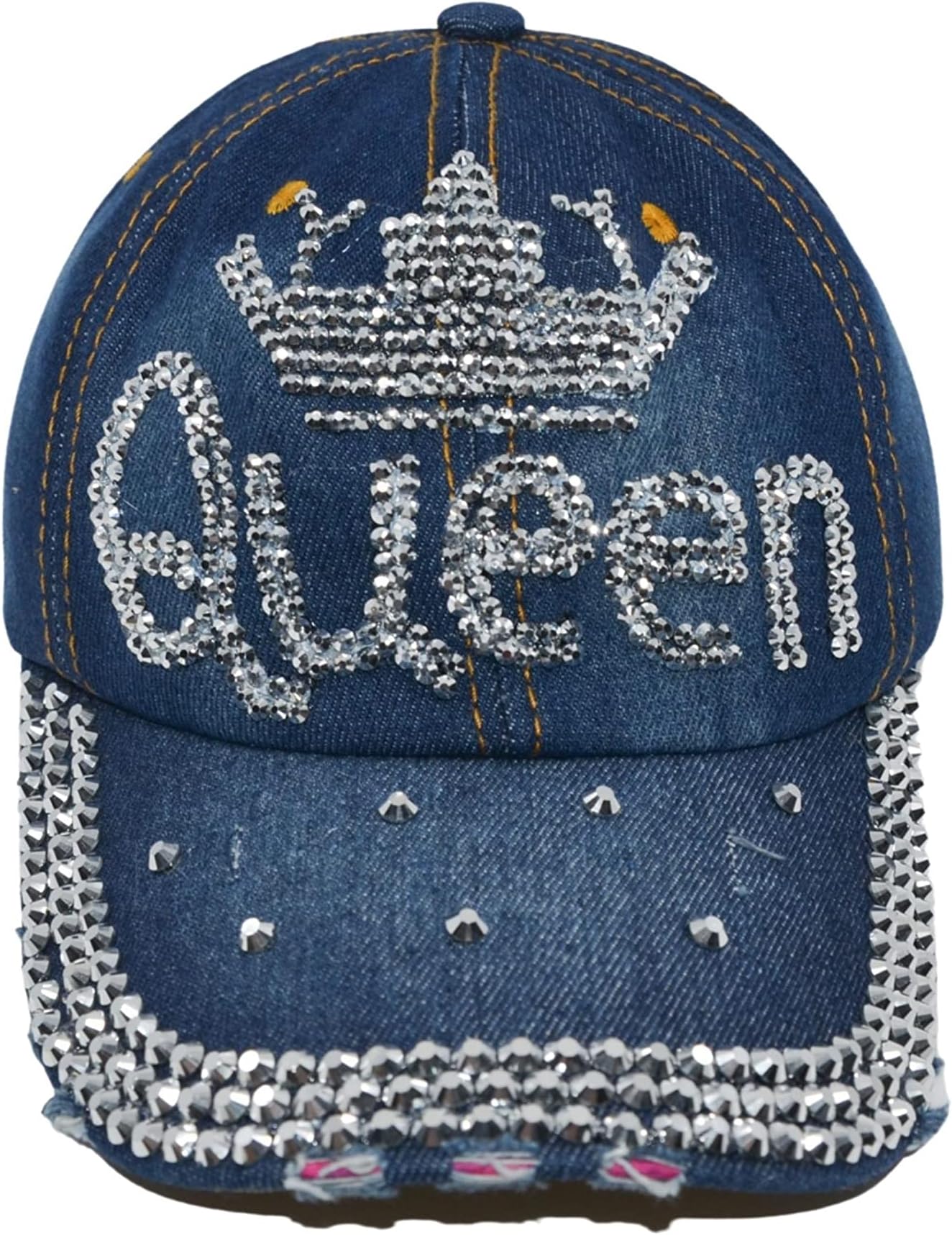 Bedazzled Hat for Women, Rhinestone Denim Hat, Fun Adult Bling Hats, Birthday Gifts for Women, Adjustable, One Size