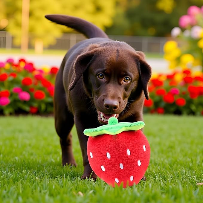 Juguete Interactivo de Fresa con Chirrido para Perros - Cauaoa miniatura 8