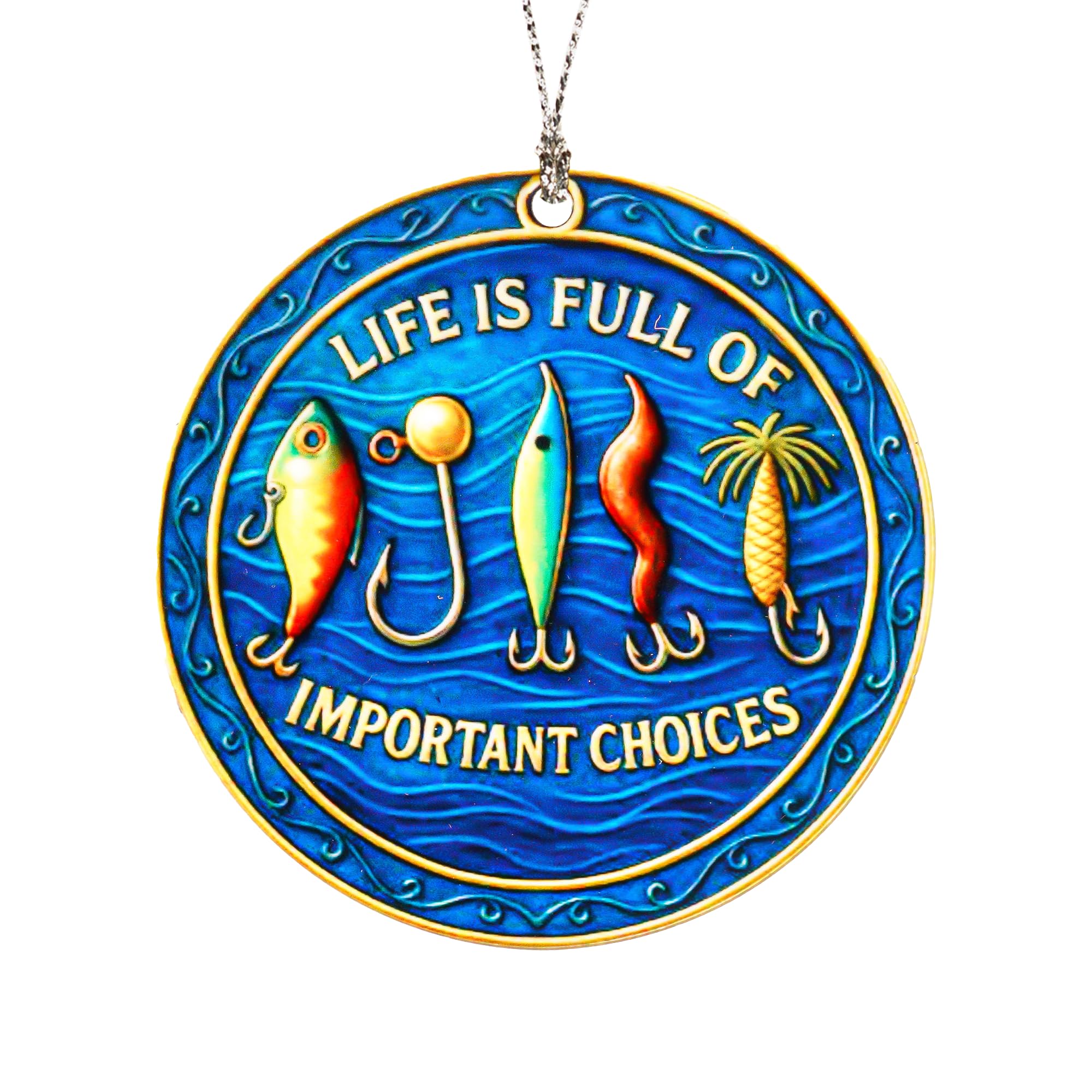 Fishing Christmas Ornament, Fisherman Gift, Fishing Lover Ornament, Christmas Tree Decoration, Holiday Keepsake