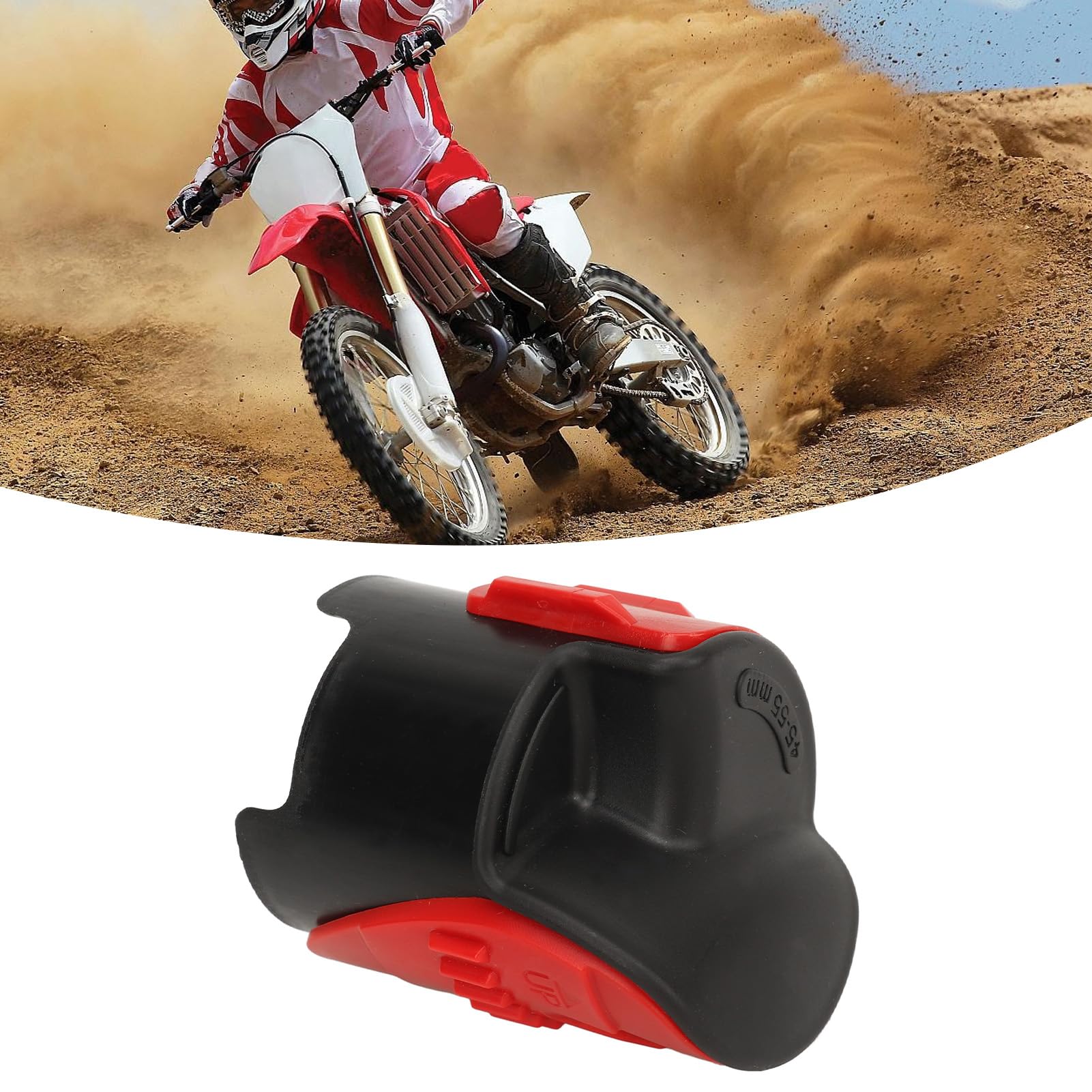 Tissting Pulitore Guarnizioni Forcella Moto, 6,6 x 5,5 cm Pulitore Stelo Forcelle Rosso Plastica Livello Olio Ammortizzatore Riparazione per 45-55mm Forcelle Anteriori Dirt Bike