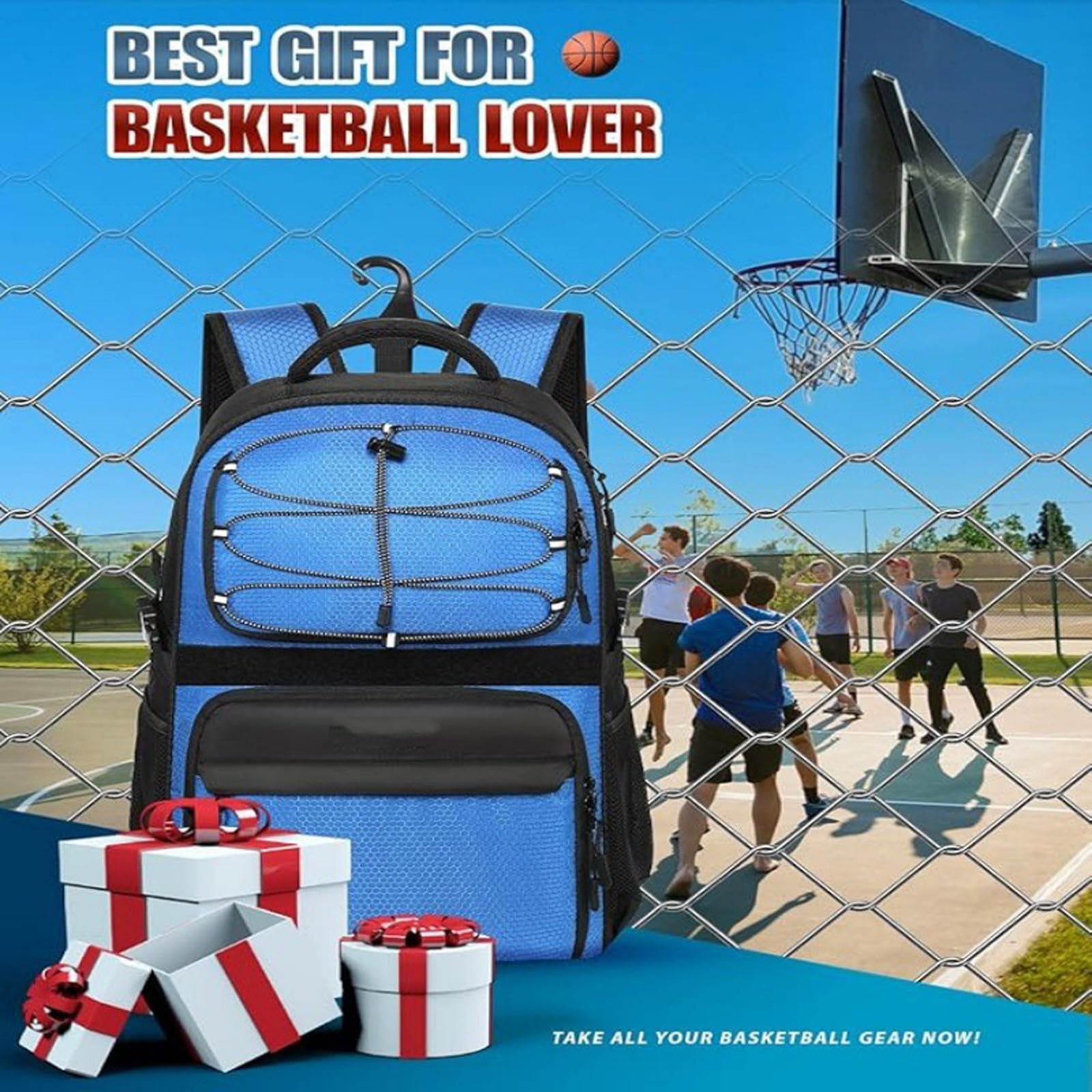 Zaino sportivo regolabile con due spazi ampi per pallacanestro calcio e attrezzatura da allenamento Zaino sportivo professionale