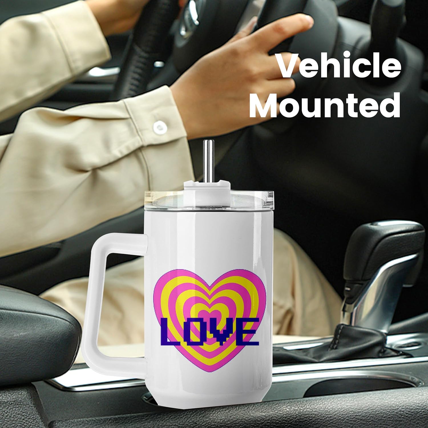 Joyclub 4 Pack 40oz Sublimation Tumbler with Handle Insulated Large Tumbler Bulk, Coffee Travel Cups Stainless Steel Travel Mug for Diy Craft Heat Press Print - Image 6