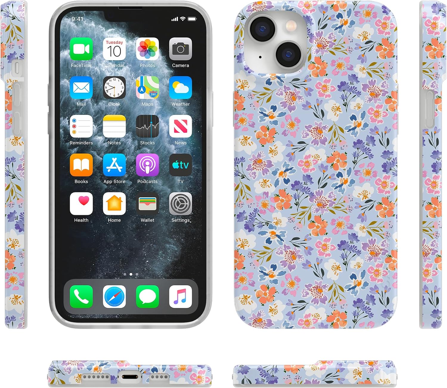 Casely iPhone 13 Case | Poppy Meadows | Pastel Floral | Compatible with MagSafe | Classic Ultra Slim Design