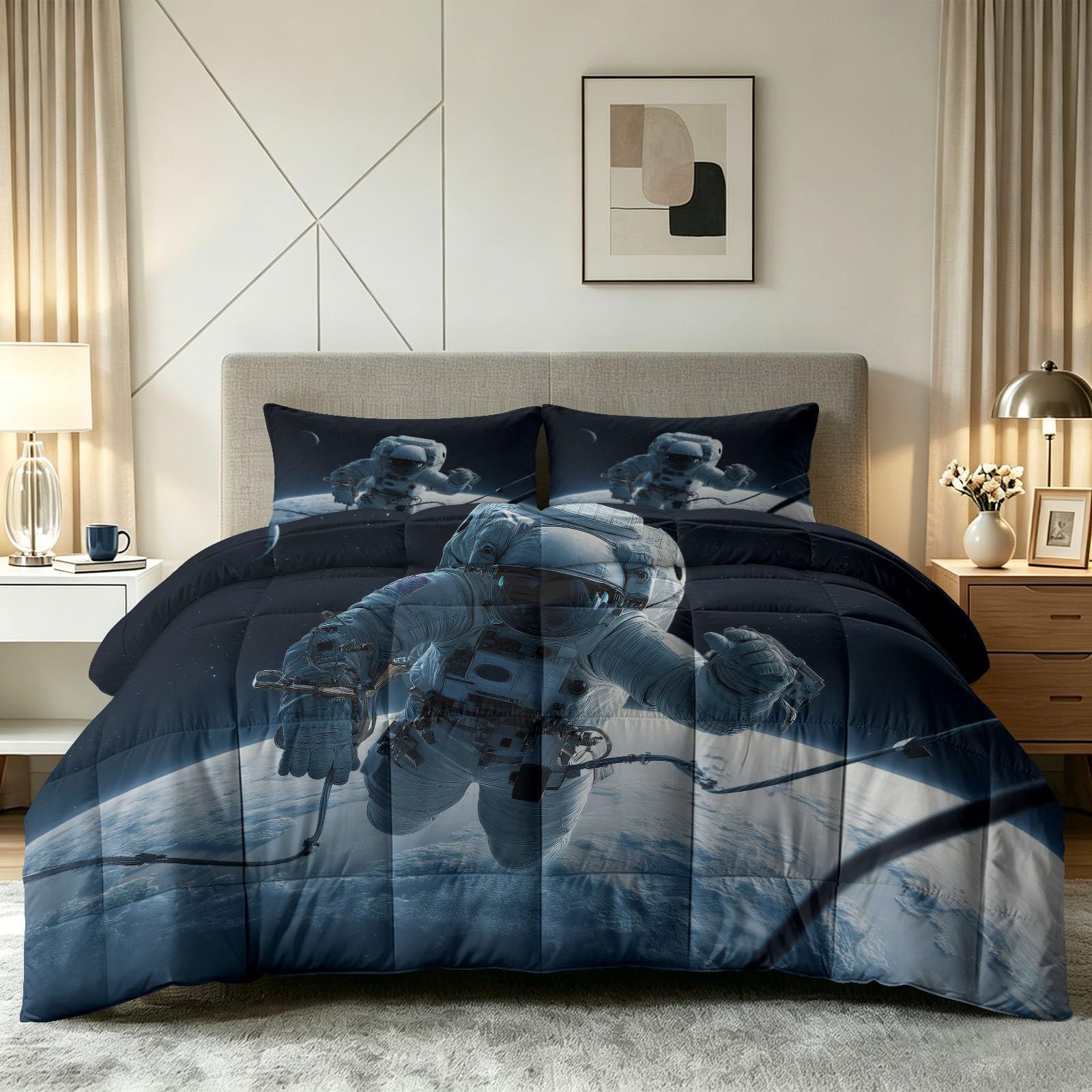 Couette univers astronaute terre pour transformer la chambre de votre adolescent ou couple