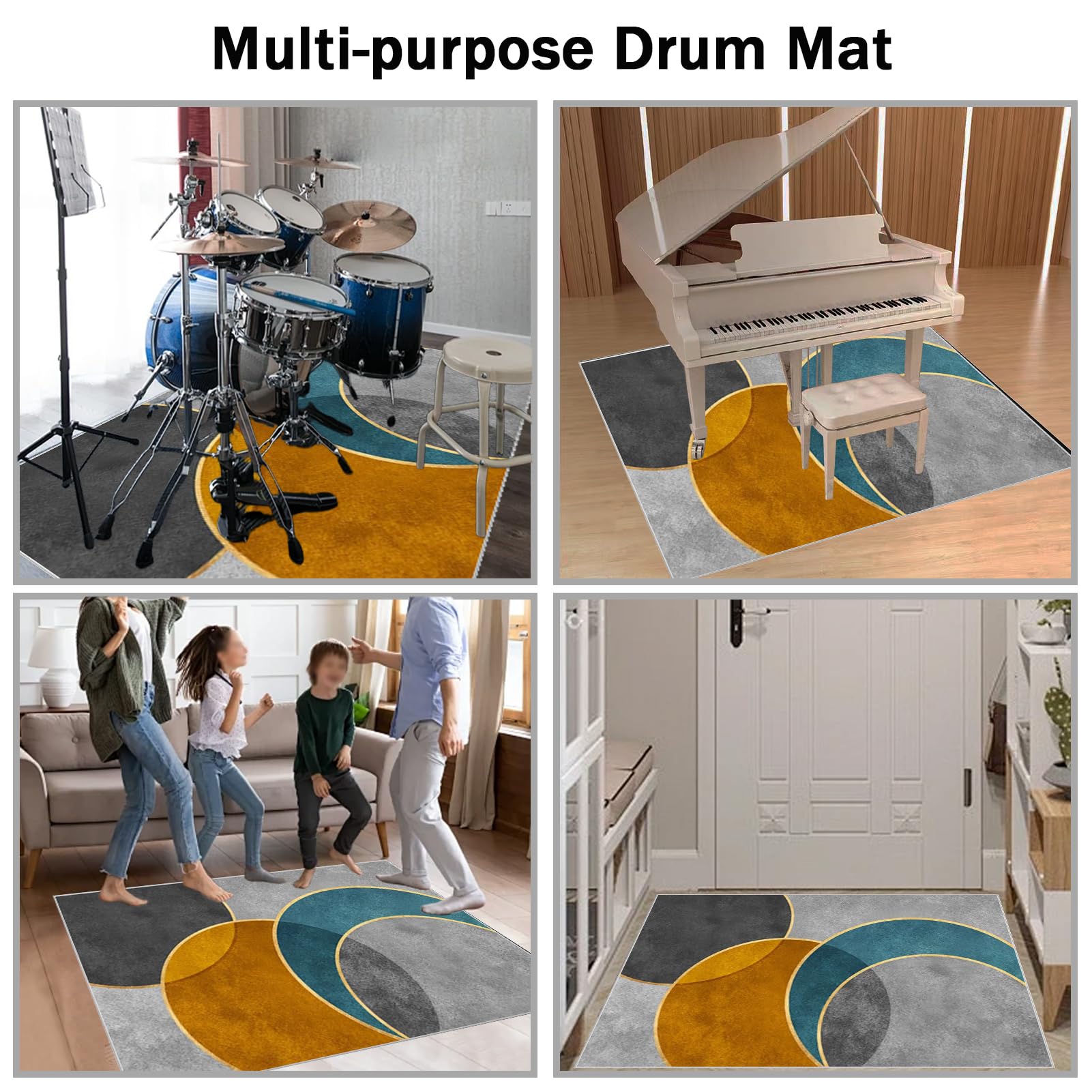 Dywan z baterią Akustyczną 160 x 150 cm Profesjonalny dźwiękoszczelny dywanik bębnowy bębnowy elektroniczny bęben bębnowy bęben bębnowy bęben jazzowy bęben bębnowy Instrumenty muzyczne Antypoślizgowy
