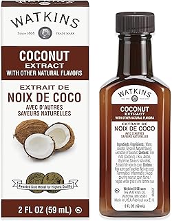 Watkins Coconut Extract with Other Natural Flavors, 2 oz. Bottles, Pack of 6 (Packaging May Vary)