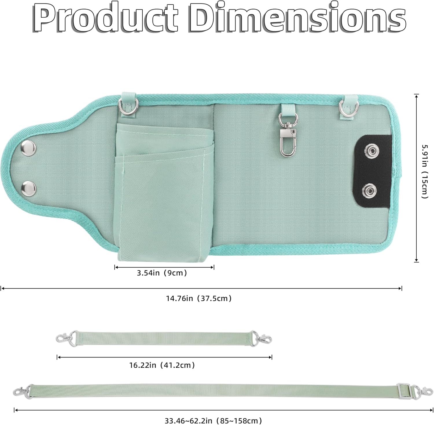 Fits Owala 40oz FreeSip Tumbler & Stanley 40 oz Cup, Water Bottle Carrier Bag with Phone Pocket & Chapstick Holder, for Owala 40oz Tumbler, Adjustable Crossbody Strap & Handle (Eucalyptus) - Image 6