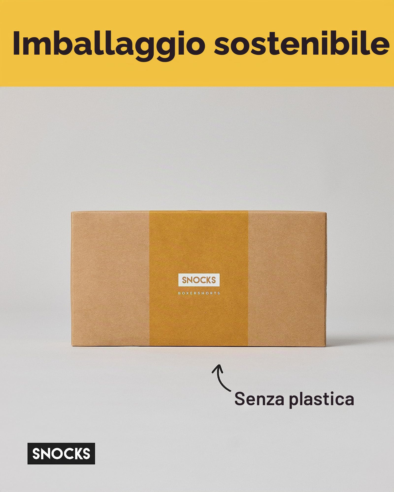 Snocks Pacco 6 Boxer Uomo Cotone Bio Elasticizzato - Mutande Uomo Senza Etichette Irritanti - Boxer Pack - Nero - 5XL