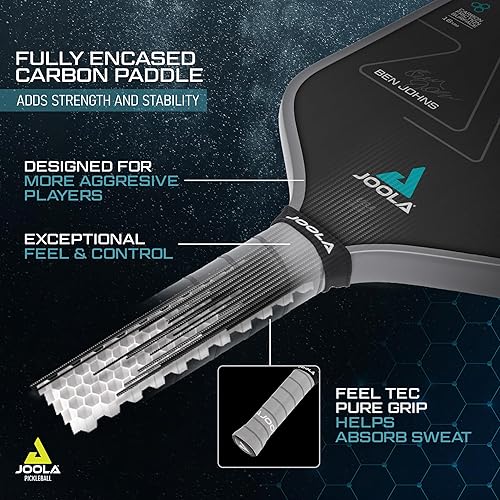 Vista 36 de JOOLA Professional Pickleball Paddles – Charged Surface Technology for Power & Feel – Select Perseus or Hyperion Shape – Fully Encased Carbon Fiber