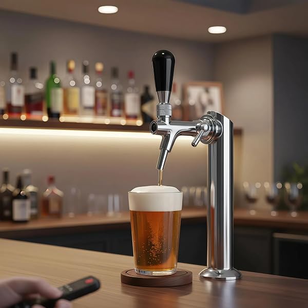 Mixyvic G5/8 Einstellbare Bierzapfhahn Einstellbare Bierhahn Edelstahl Fassbier Durchflussregler Verchromung Schaft, Bier Zapfhahn für Hause Bier Bar Restaurants - 5