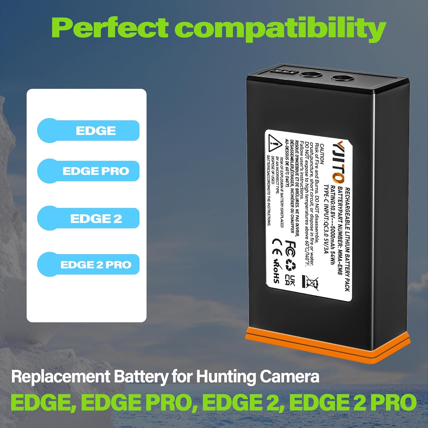 3 Pack Upgrade 5000mAh Power Mag Plus Rechargeable Battery Replacement for Edge Trail Camera Battery Pack,Compatible with Moultrie Edge, Edge PRO, Edge 2, Edge 2 PRO Trail Cameras