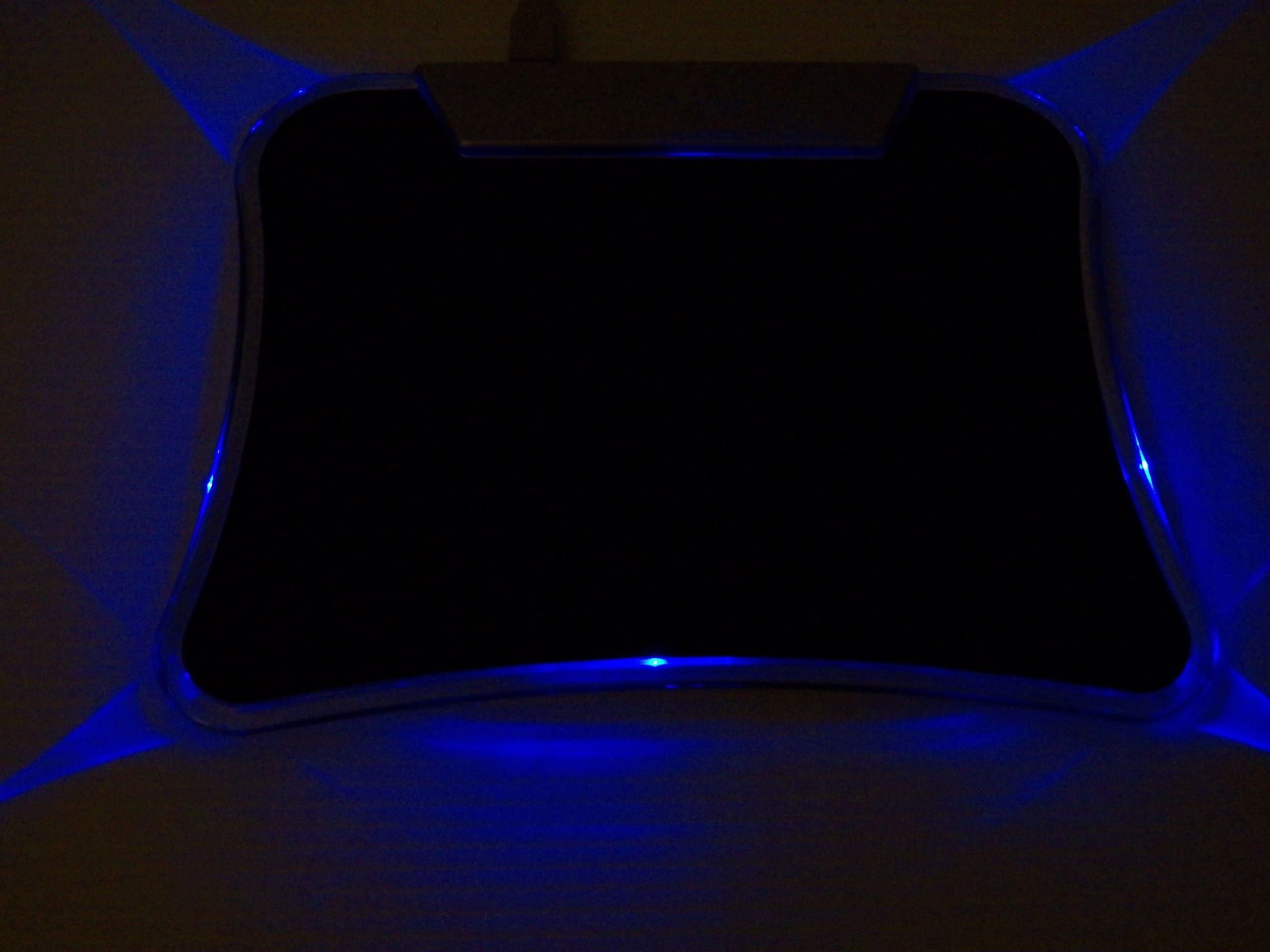 Blue Light LED Lighted Mouse Pad with 4 Port High Speed USB 2.0 Hub. Office Product