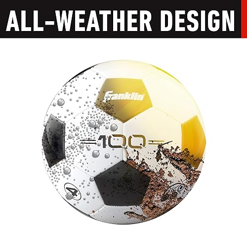 Miniatura 5 de Franklin Sports - Pelotas de fútbol de competición 100 - Pelotas de fútbol tradicionales tamaño 3, tamaño 4 + tamaño 5, - Individual + paquete de 12
