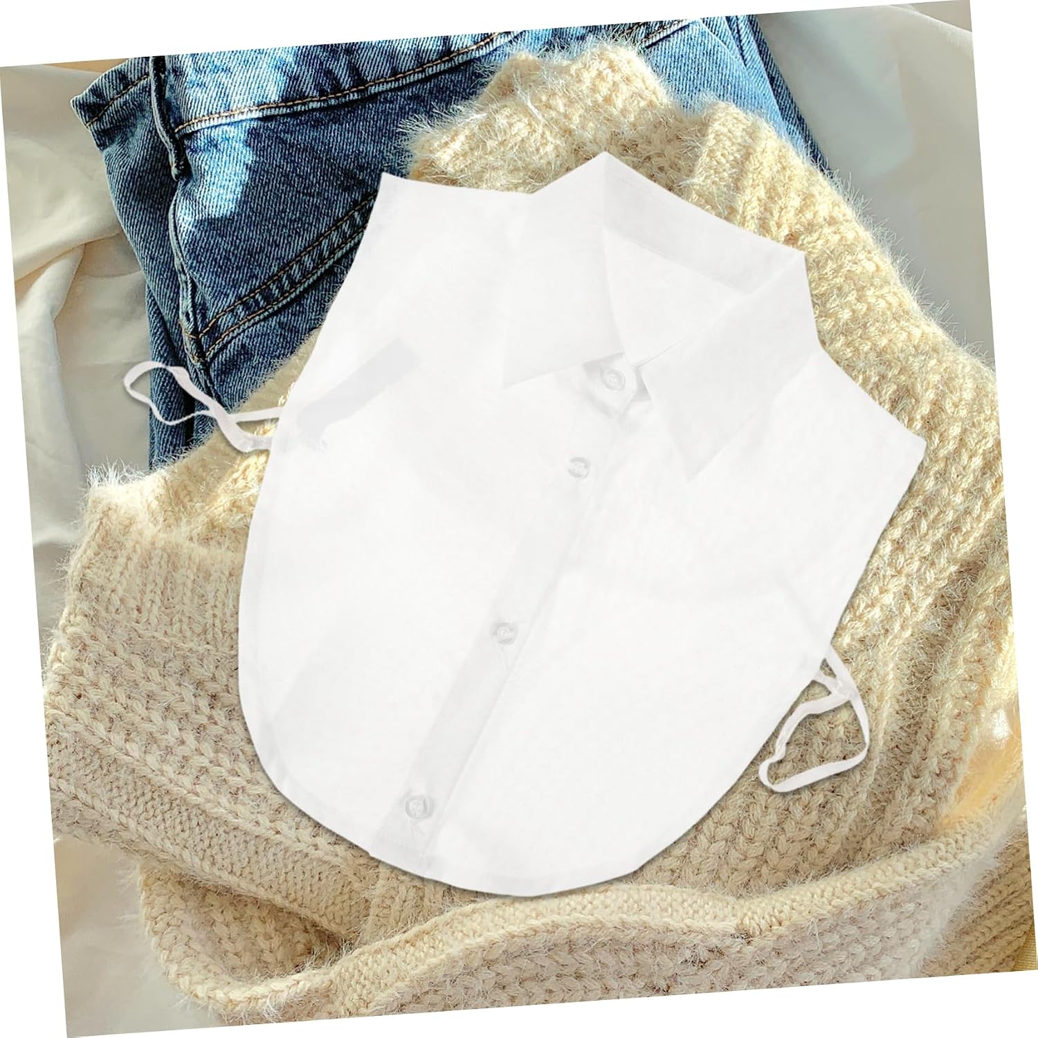 2pcs Detachable Pointed Fake Collar for Women Polyester