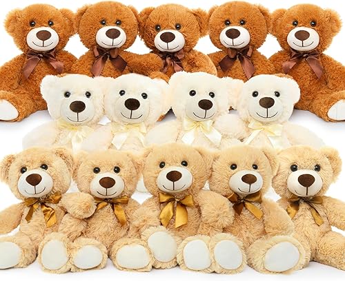Vista 22 de MorisMos Paquete de 3 Osos de Peluche a Granel Animales de Peluche, Lindos Osos de Peluche Pequeños Juguetes de Peluche, Pequeño Osito de Peluche