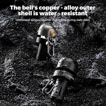 ROCKBROS Bike Bell Bar End Bell 100dB Copper for 0.87inch Left/Right | Loud Ring, Rustproof Copper Alloy, PP Plug + Hex Key