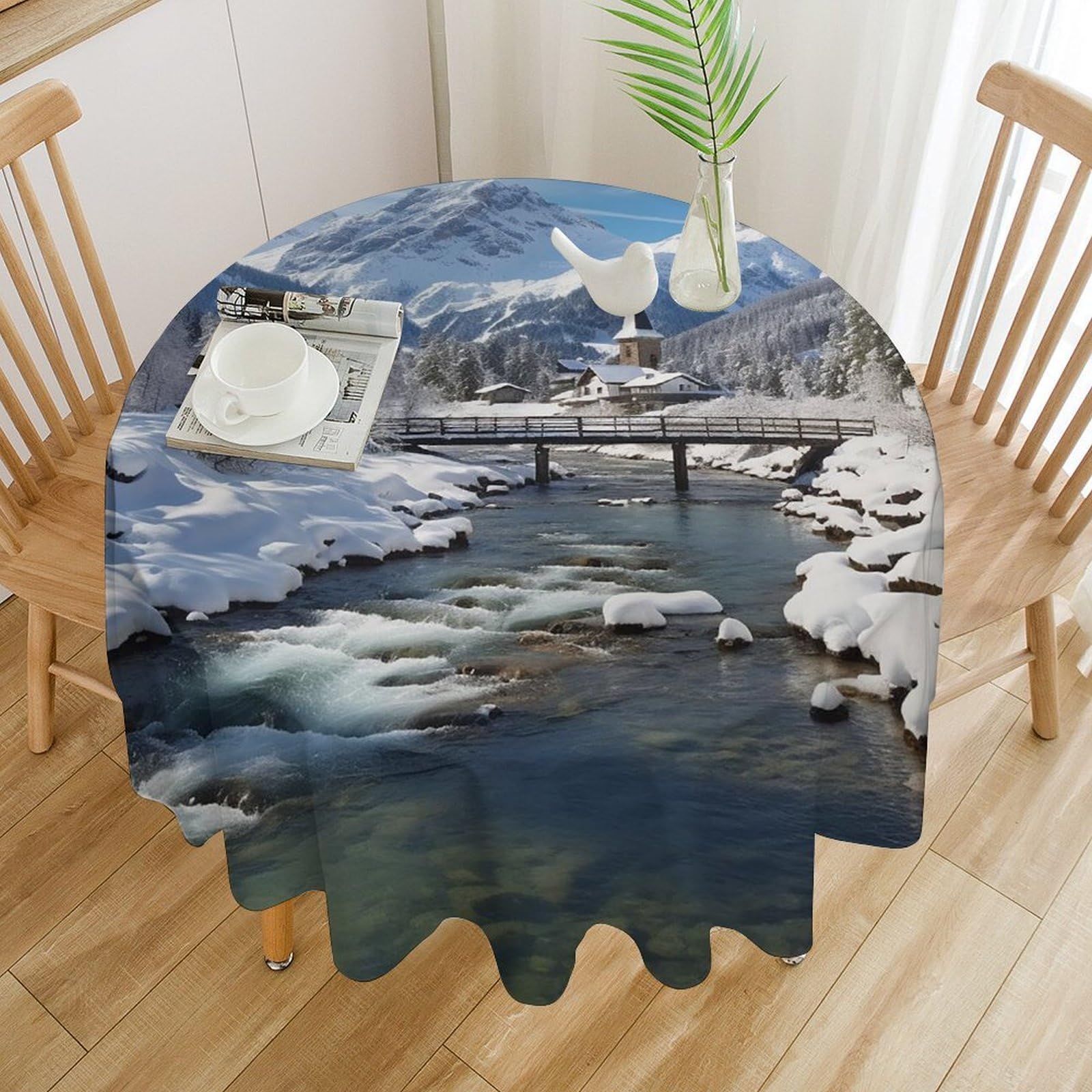 Nappe de table lavable et anti-tache paysage des Alpes bavaroises pour protéger vos meubles