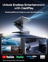 Mini proiector portabil Aurzen cu baterie încorporată pliabilă, suport 4K, focalizare automată, corecție trapezoidală, Bluetooth 5.4, HDMI, USB, gri 5