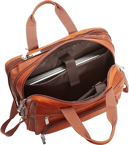 Miniatura 16 de Kenneth Cole REACTION "Out of the Bag" Manhattan - Bolso bandolera de cuero colombiano para laptop de 15.6" para viajes y negocios