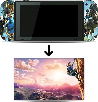 Breath of The Wild BotW Game Skin Compatible with Nintendo Switch Console and Dock