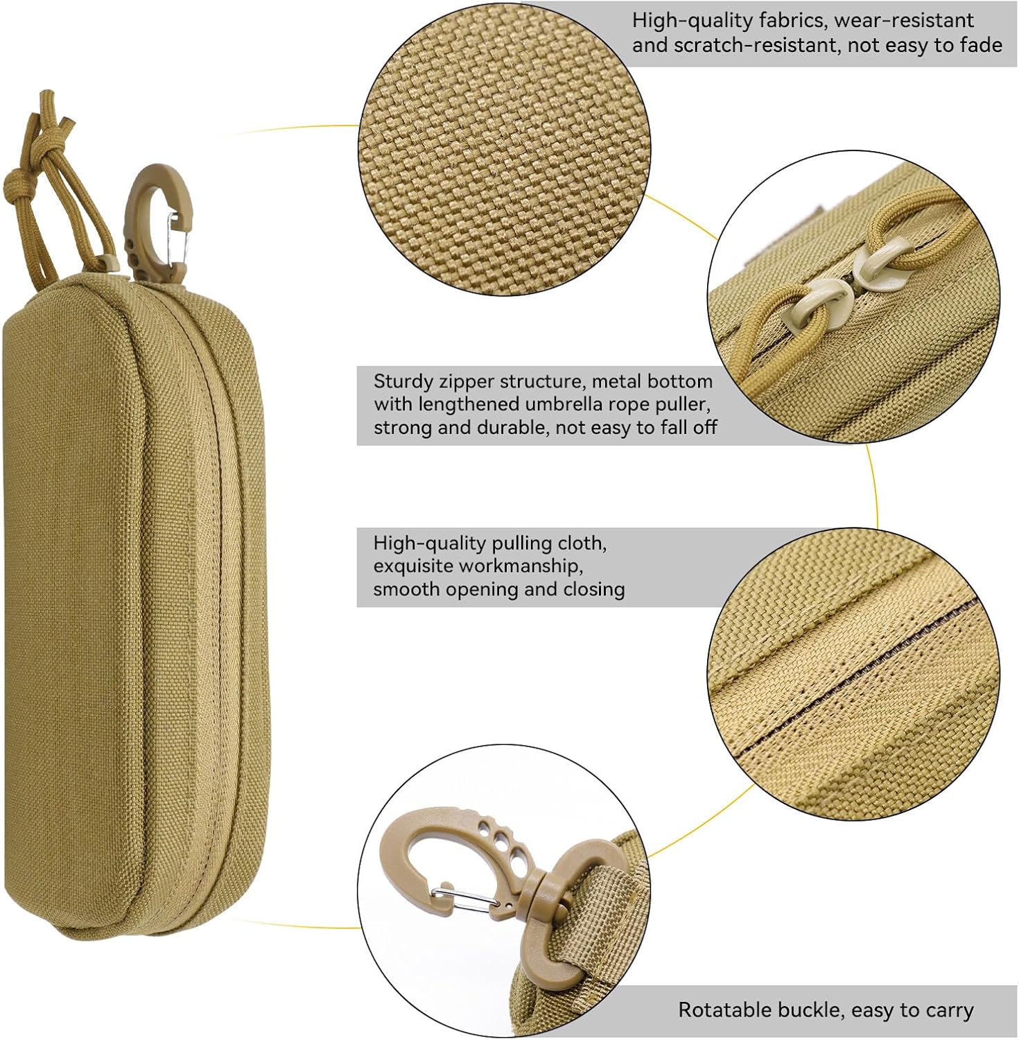 Tactical Molle Glasses Case Hard Shell Sunglass Case Eyeglass Case Shockproof Protective Glasses Case With Clip - Image 2