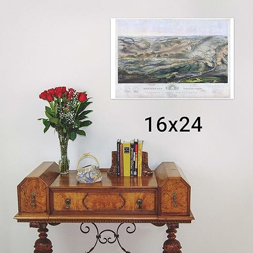 Miniatura 3 de Gettysburg - Mapa de batalla - Mapa de la guerra civil - Hermosa cartografía antigua - Solo impresión - 24 x 36 pulgadas