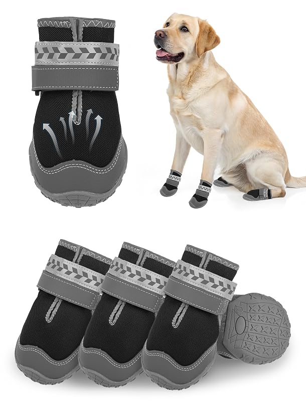 Botas para Cães com Sola Antiderrapante e Faixas Refletivas SCENEREAL, Tamanho 7