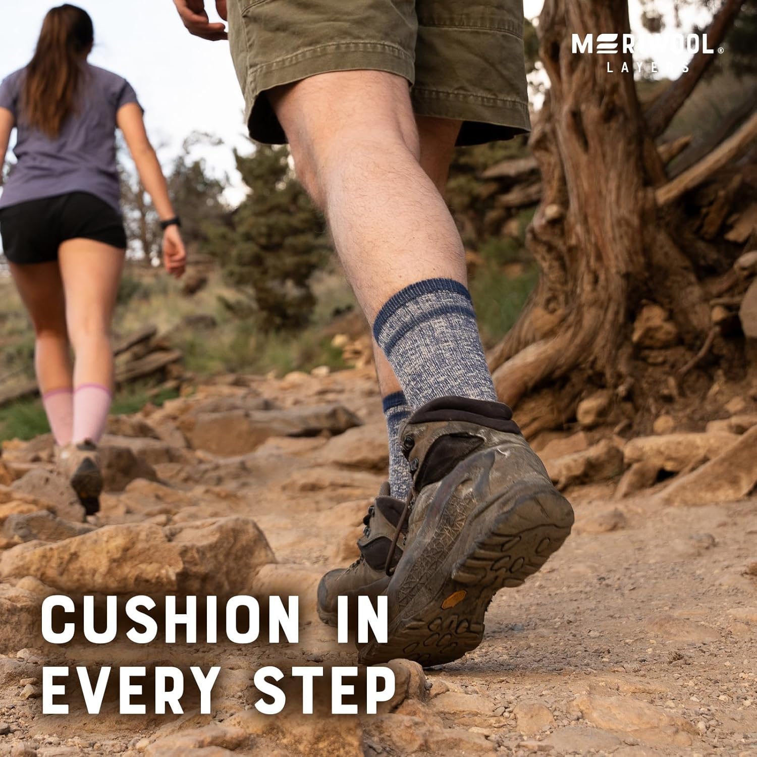 MERIWOOL 3 Pairs Merino Wool Midweight Hiking Crew Socks for Men and Women with Snug Calves –Moisture-Wicking Cushioned Socks - Image 4