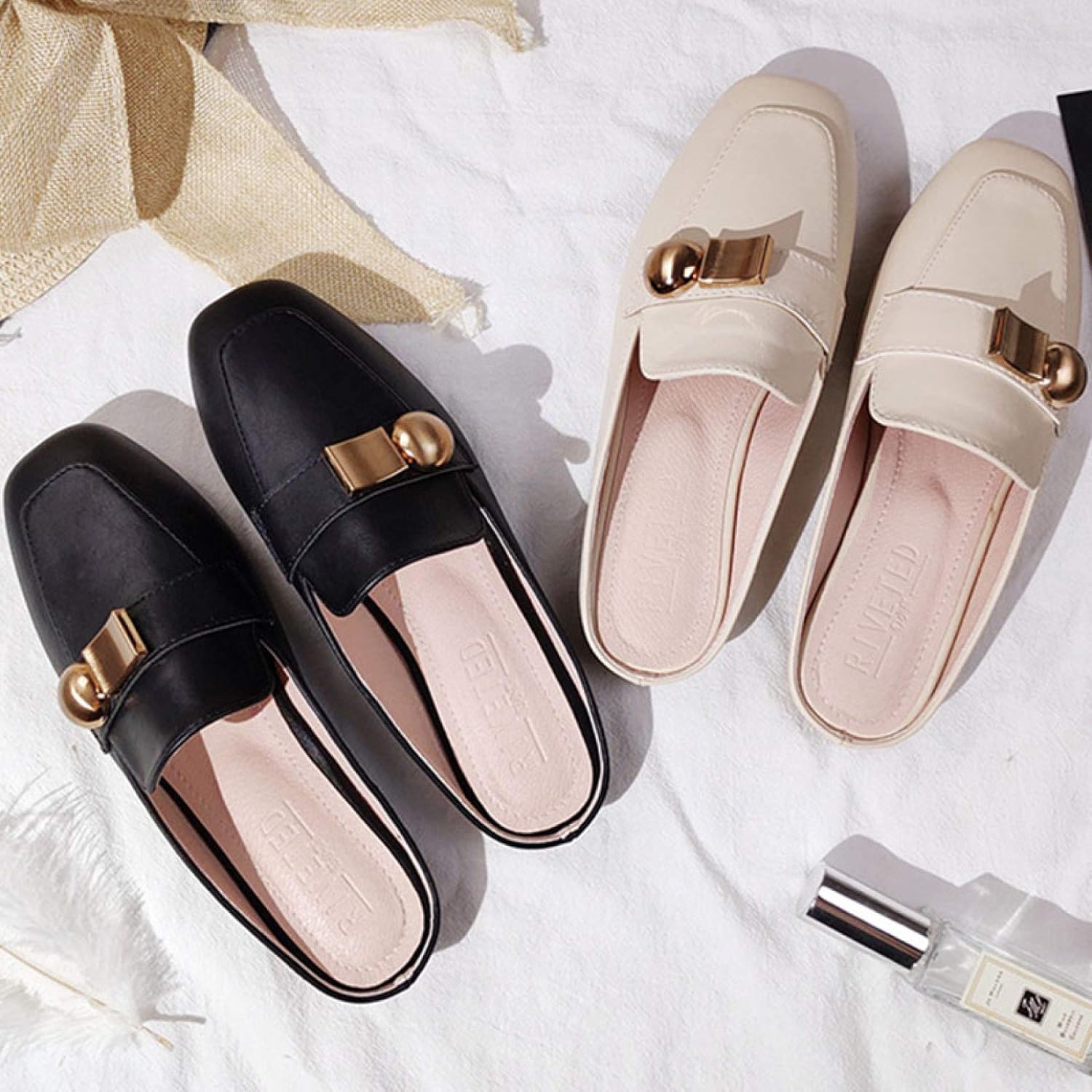 [リンゼ] レディース サボ サンダル 前ふさがり 太ヒール 2.5cm 美脚 歩きやすい ローヒール スリッパ 歩きやすい 痛くな