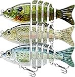 TRUSCEND Easy Catch Swimmax, Magic Noisy Turbulent Wiggling and Vibrating Actions for More Bites, Segmented Swimbait Jointed by Dyneema Strongest Fiber, Lifelike Fishing Lures for Relax Family Fishing