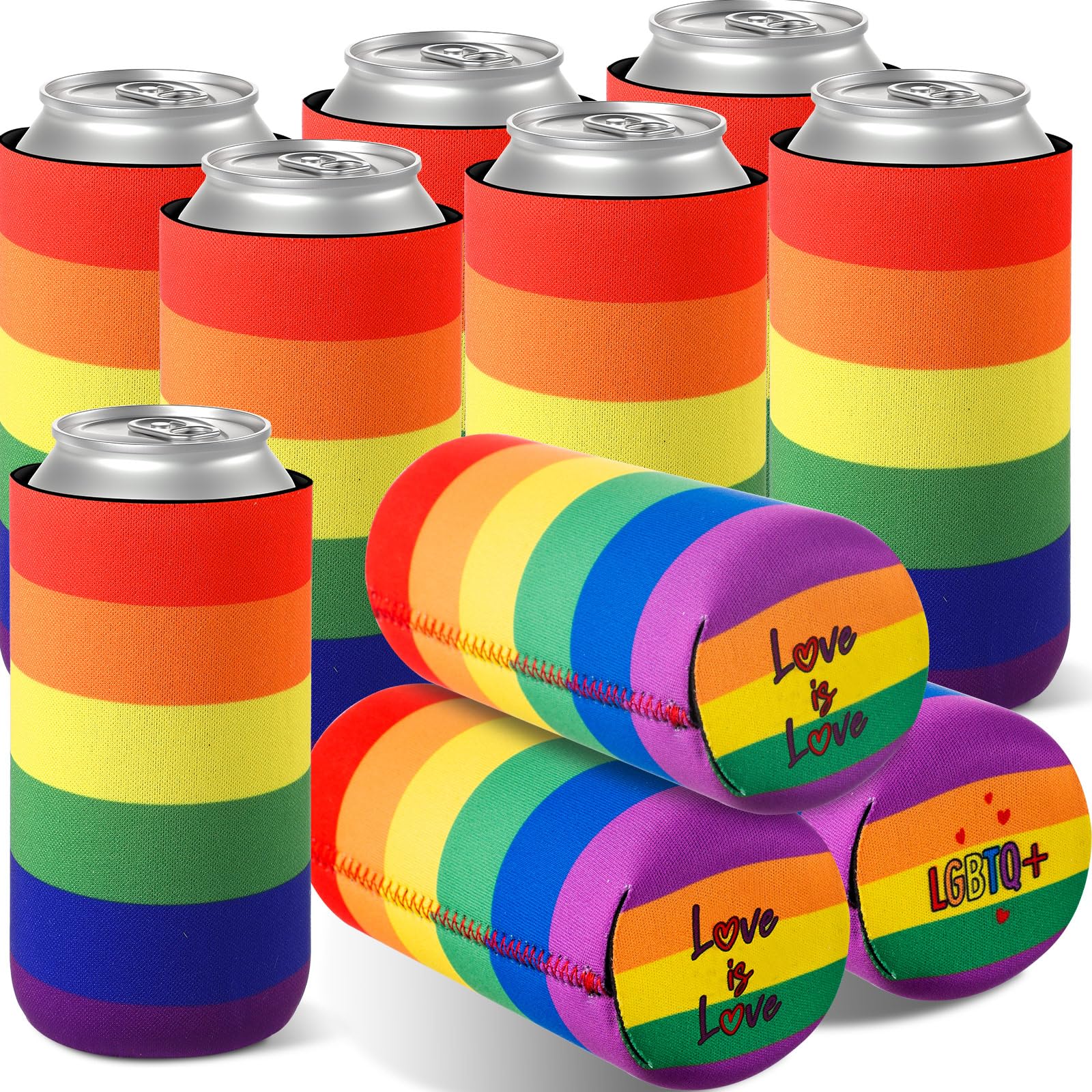Manchons pour canettes arc-en-ciel parfaits pour mariage et fête