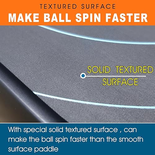 Miniatura 4 de Paleta de pickleball con superficie texturizada de grafito para giro, aprobada por USAPA, raqueta de pickleball de fibra de carbono T700 ligera,