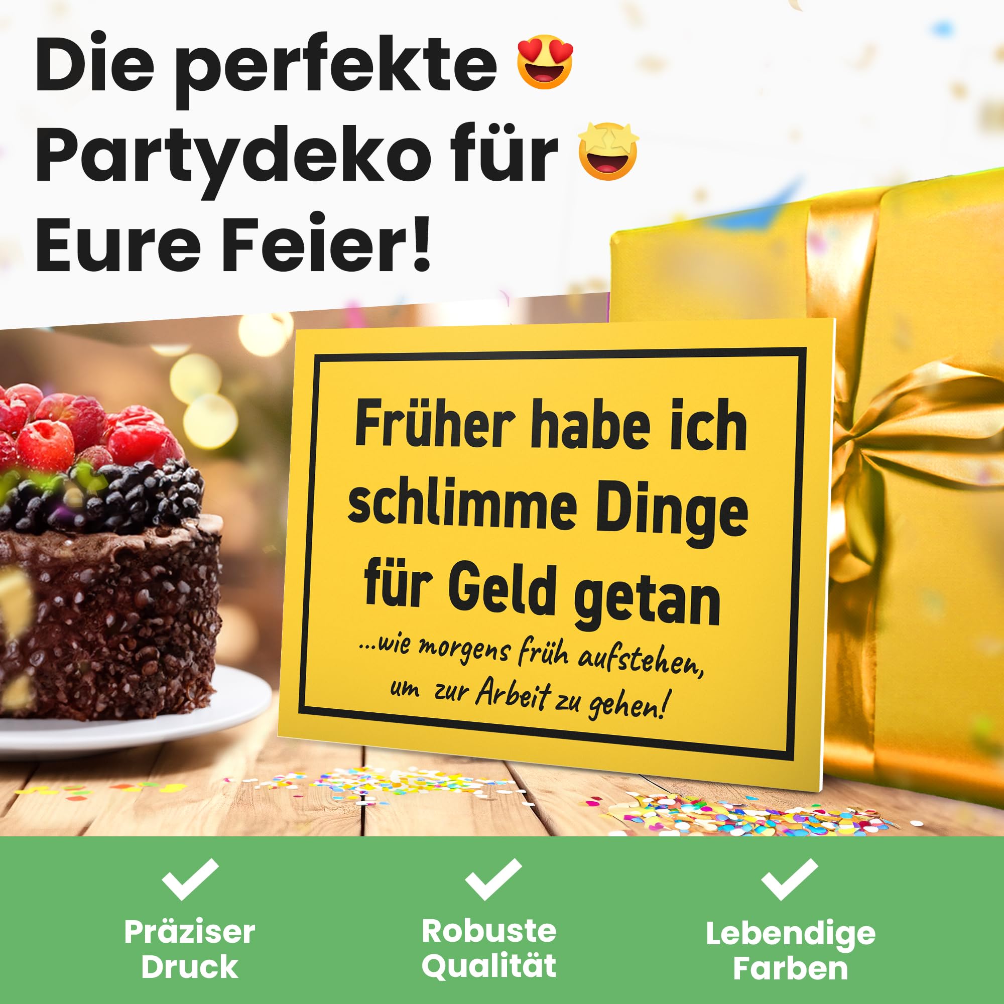DankeDir! Plastic Sign - 30 x 20 cm, 'In My Jugend' - Yellow, Retirement Gift for Colleagues - Image 4