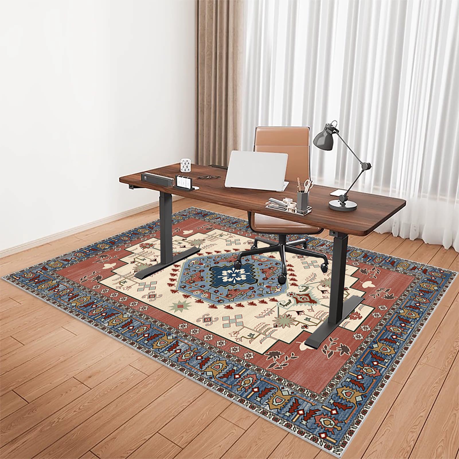 180 x 230 cm Office Chair Mat for Hardwood Floor, Under Desk Low Pile Anti Slip Multi Purpose Floor Protector Rug for Home Office, Chair Mats, Carpet Protection Mat, Computer Floor Mat for Carpet