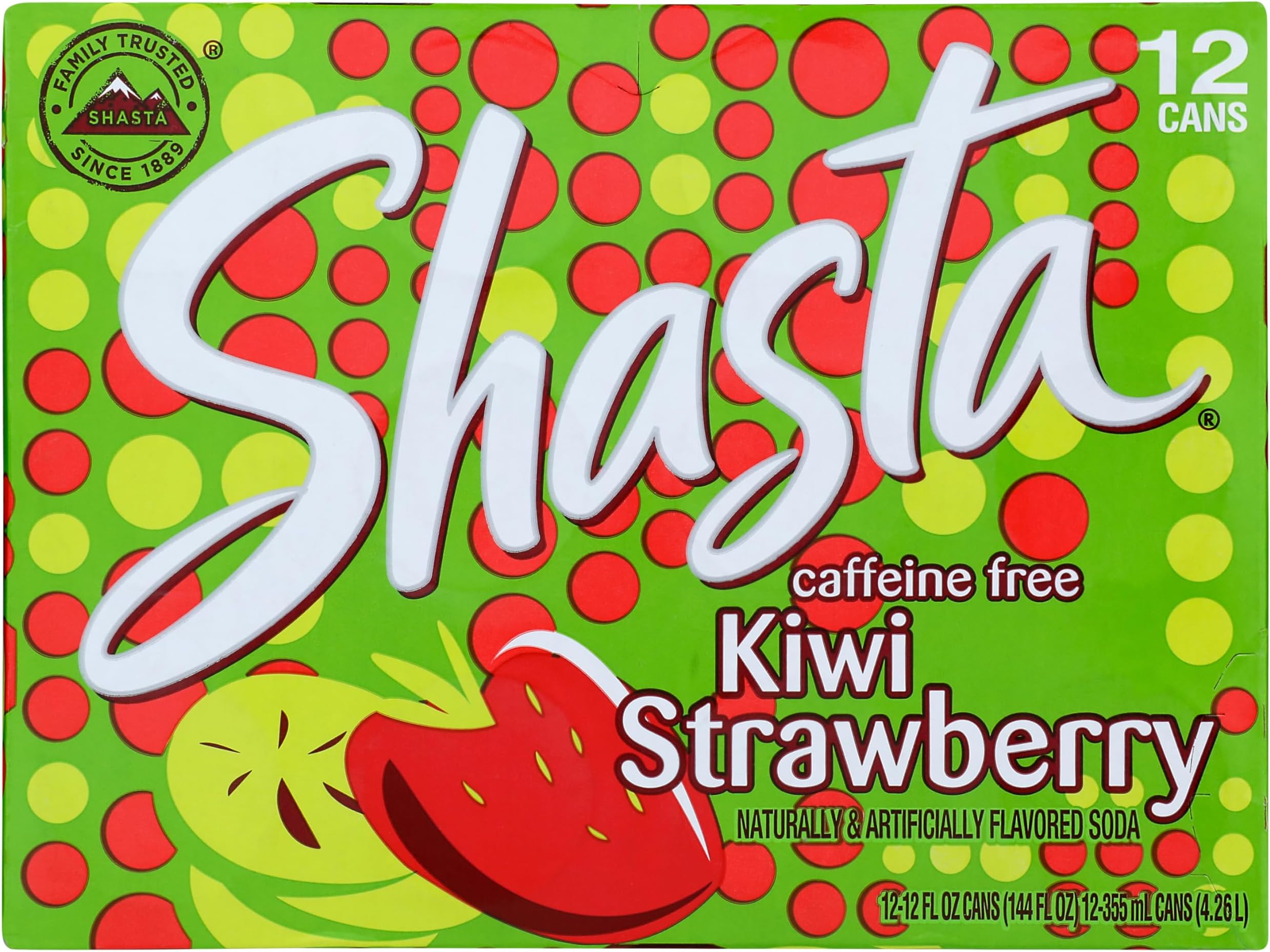 Kiwi Strawberry | Sweet Strawberry Meets Tart Kiwi | Caffeine-Free Soft Drink | 12-Pack of 12oz Cans | Fruity, Tropical, and Bursting with Flavor