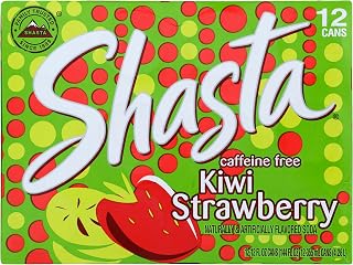 Shasta Soda, Kiwi Strawberry, Caffeine Free, 12 oz can, 12 pk