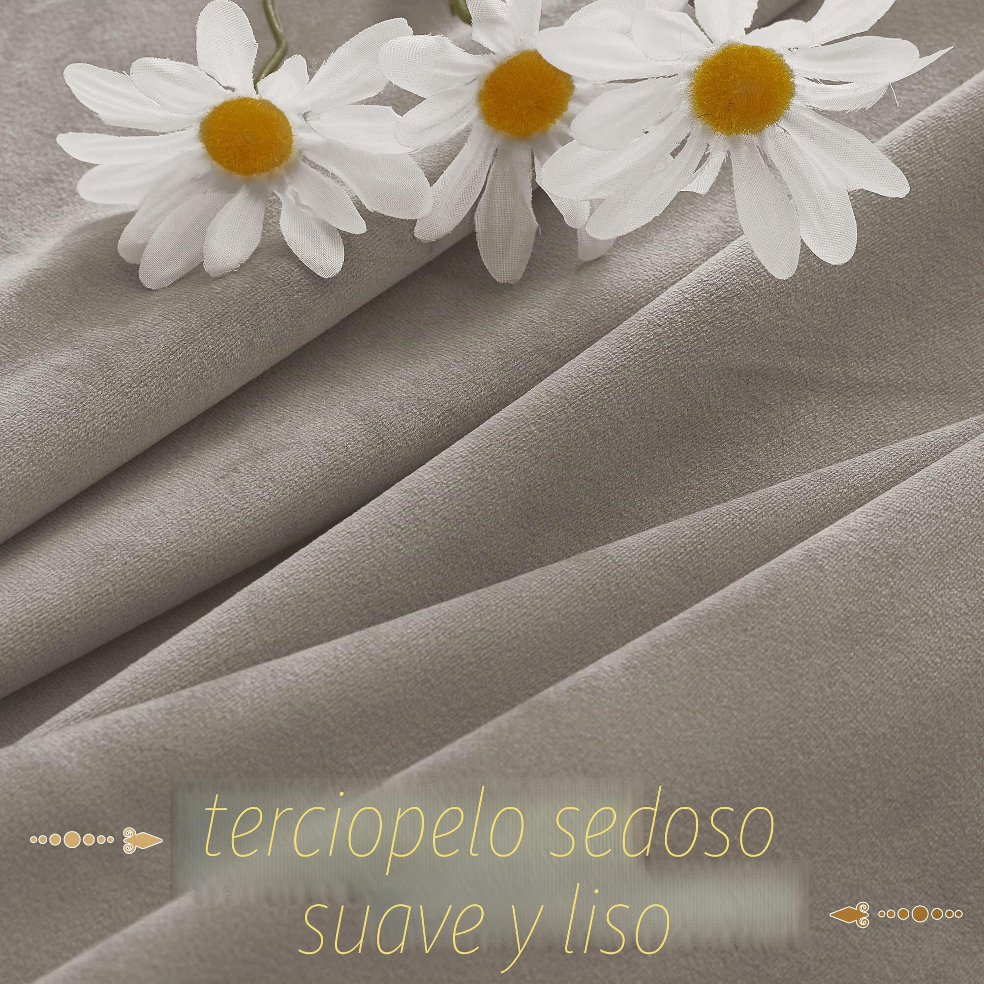 PONY DANCE Cortinas 3 Metros para Dormtiorio con Fruncidas, Cortinas Salon Opacas Termicas de Terciopelo(300 g/m2) para Rieles 1 Pieza para Ventanas Grandes,300x240cm,Taupe
