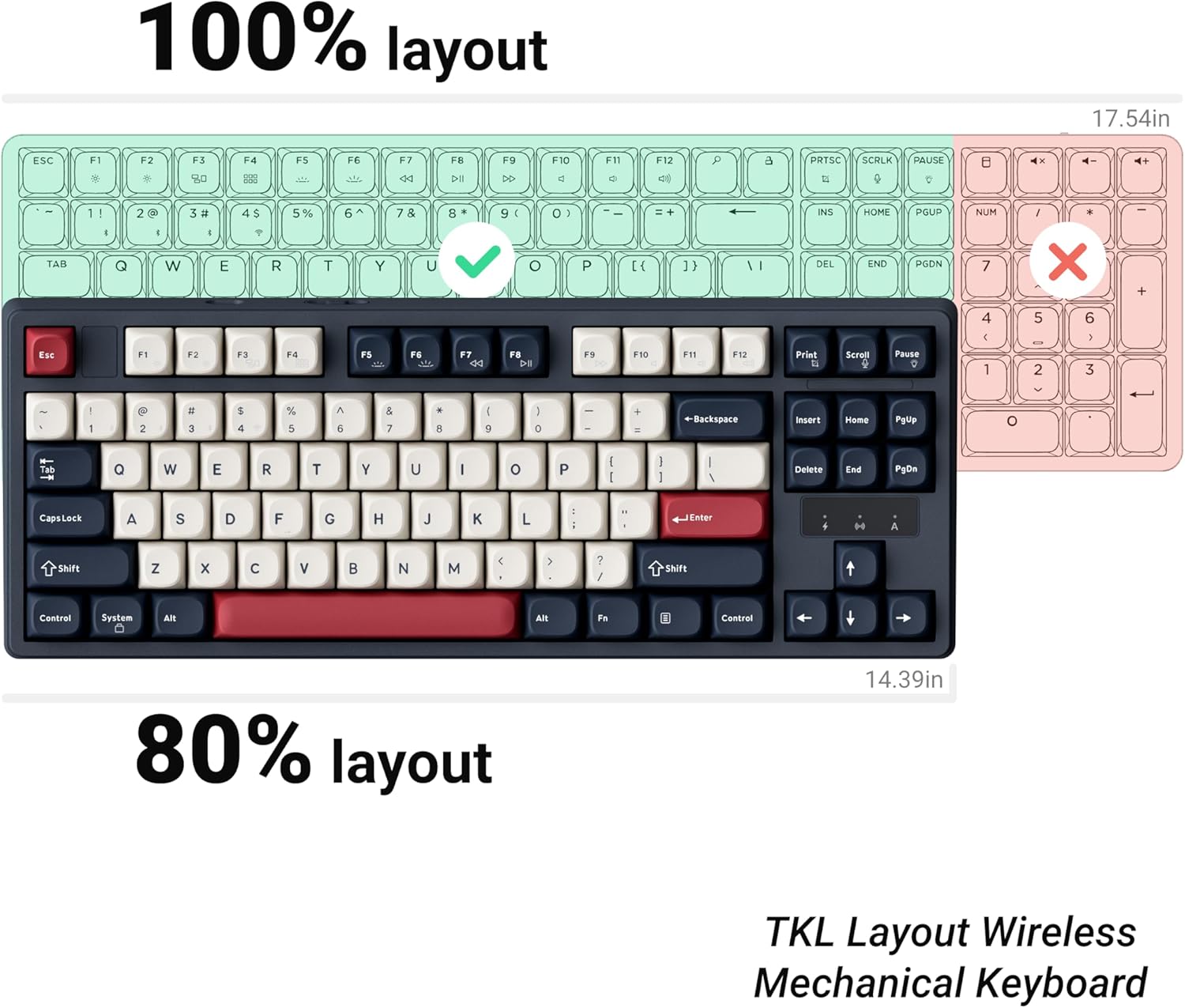 JamesDonkey J4 80% Layout Keyboard with Windows and Mac compatibility