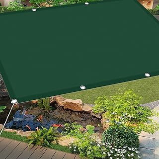 Schattiernetz mit Ösen 0.7 x 1.9 m Wasserdicht Schattennetz Gewächshaus UV Schutz Wetterfest mit Ösen für Garten Terrasse Outdoor Camping, Dunkelgrün