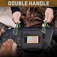 Vista 3 de Forestpaw Arnés táctico para perros grandes, collar táctico para perro con correa elástica, arnés militar para perro sin tirones para entrenamiento