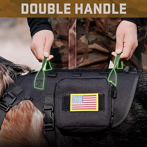 Miniatura 3 de Forestpaw Arnés táctico para perro clip de correa frontal sin tirones chaleco de servicio ajustable con mochila resistente para perros medianos y