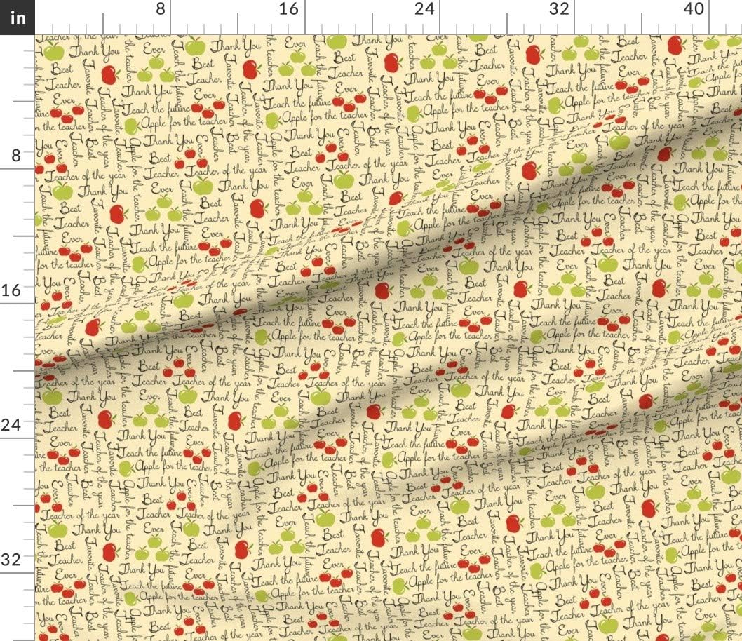 Spoonflower Fabric - Teacher You Appreciation Printed on Petal Signature Cotton Fabric by The Yard - Sewing Quilting Apparel Crafts Decor