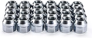 Bolt Dropper 1/2"-20 Open Ended Lug Nuts with Cone Seat - Set of 24 Bulge Acorn Locking Car Lug Nuts - Chrome Plated Alloy Steel Wheel Lug Nuts with Key and Impact Socket - for Car, Truck, or Trailer