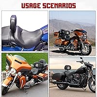 Vista 8 de INNOGLOW Respaldo de conductor ajustable para motocicleta con respaldo para el piloto con patrón de calavera, kit de montaje en brazo negro