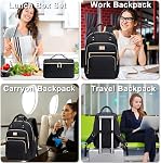 Weitars Lunch Backpack for Women 15.6 Inch Laptop Backpack Travel Backpack for Women Work Backpack Teacher Nurse Backpack, black, L