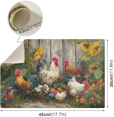 Vista 108 de Tapete de café para cafetera, máquina para cafetera, mesa, tapete absorbente de cuero para secar platos para encimeras de cocina, 18 x 12 pulgadas