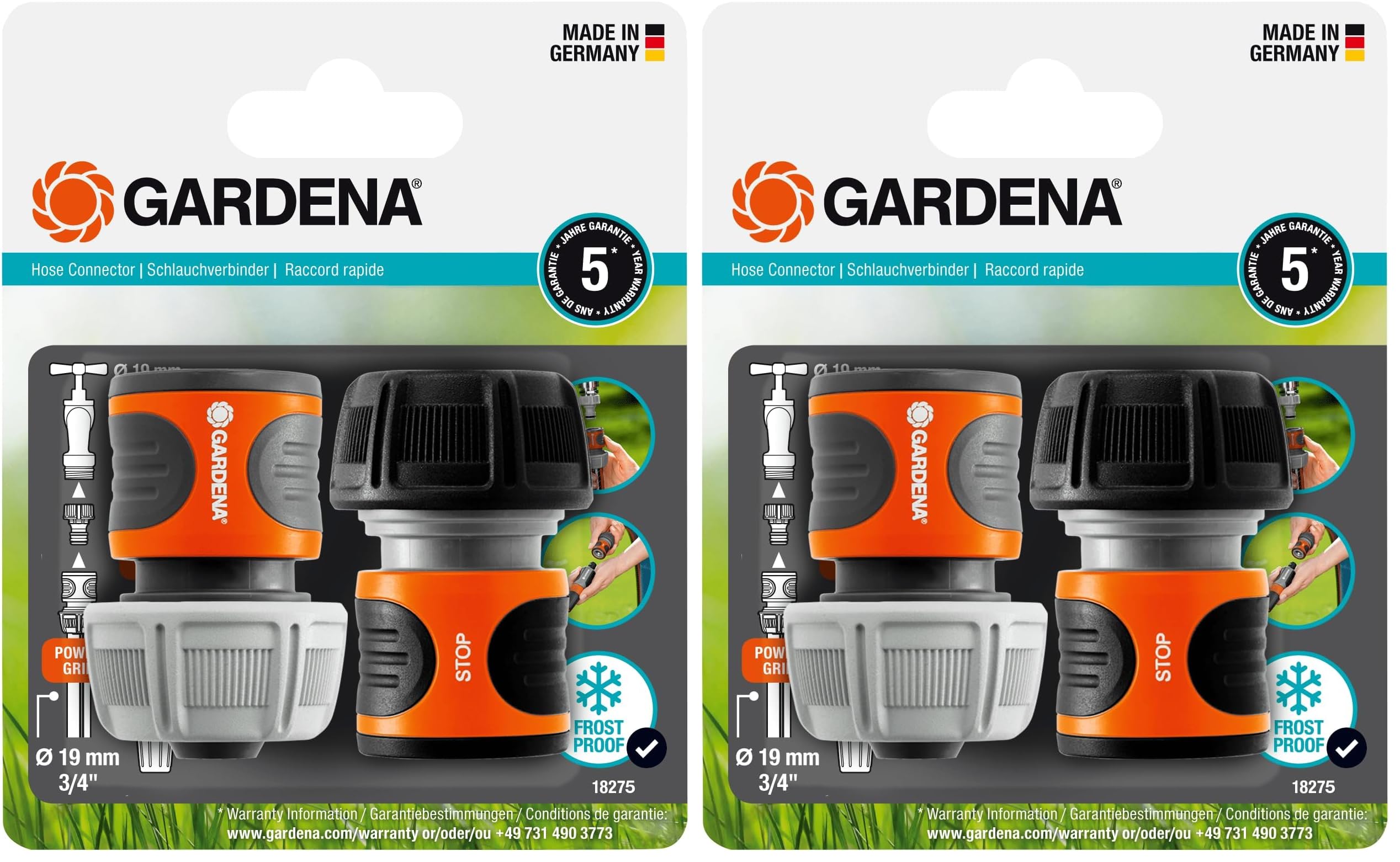 Raccord Tuyau GARDENA 19 mm Solution Contre les Fuites d'Eau Arrosage Jardin 3/4
