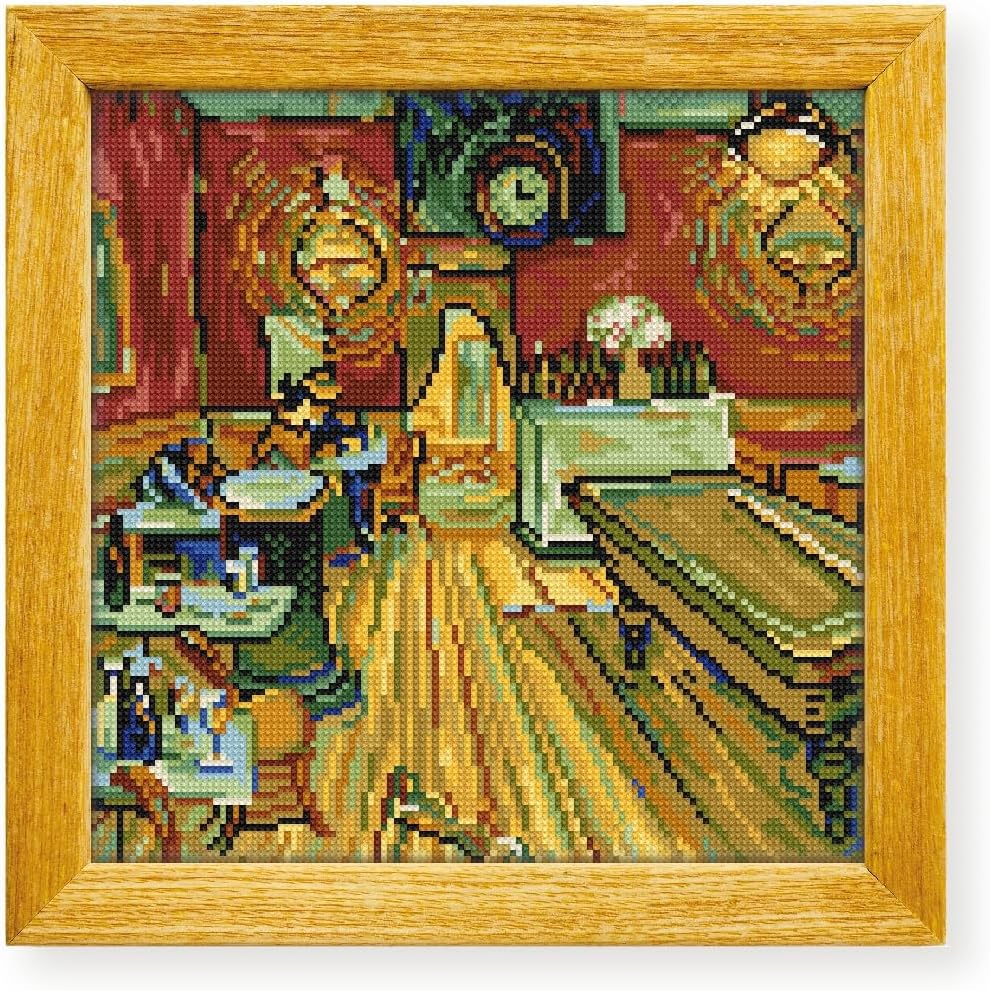 Awesome Pattern Studio The Night Cafe by Vincent Van Gogh DS2275, Diamond Painting Kit, Diamond Art Kits for Adults, Full Drill 5D Diamond Dots Kits. All Items Included.