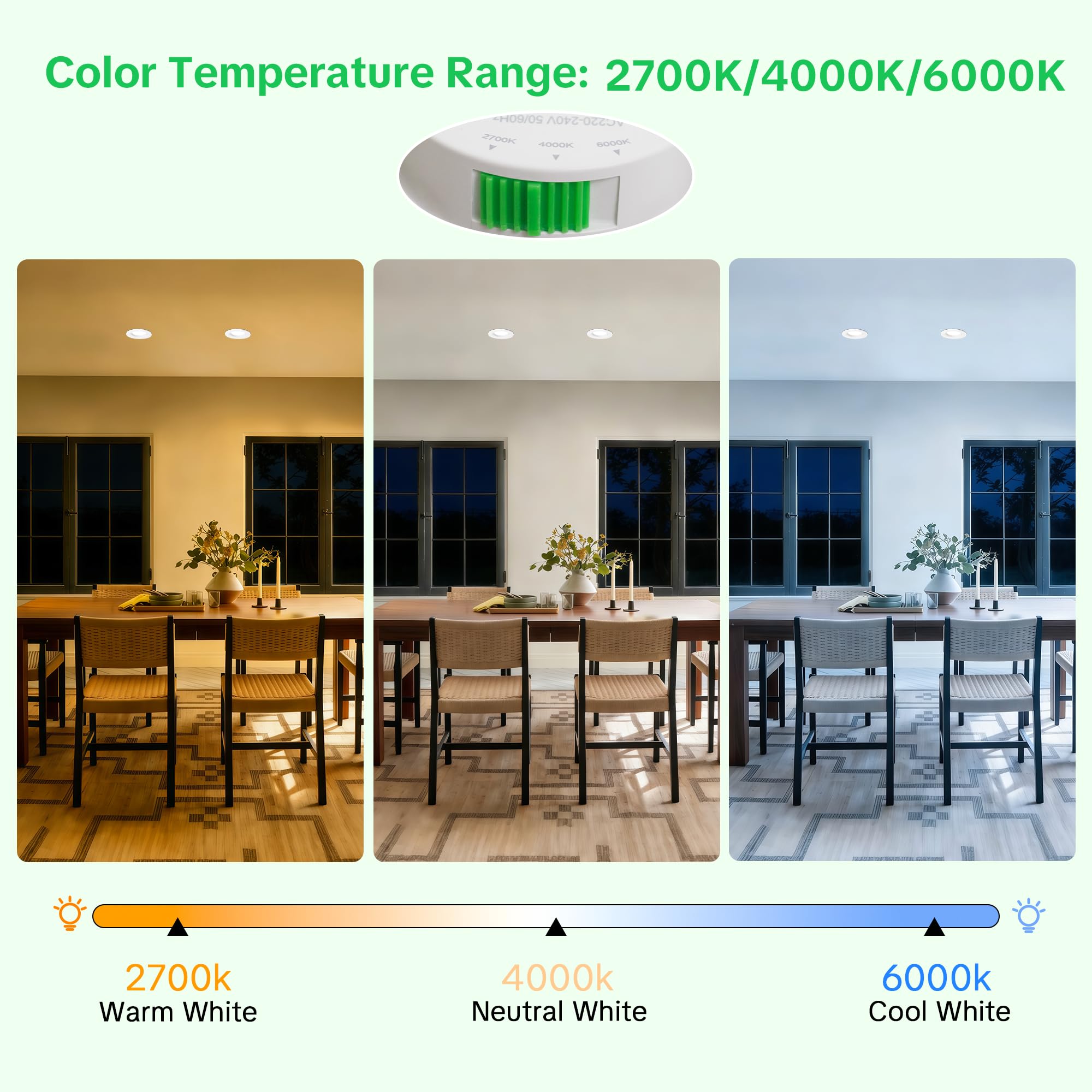 LED Einbaustrahler 230V 68-80mm 5W IP44 Ultra Flach 45° Schwenkbar 2700K/4000K/6000K Deckenleuchte 10er Set Weiß